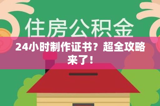 连城24小时制作证书？超全攻略来了！